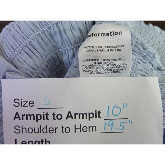 Reformation Clancy Top Blue Size S - Picture 5 of 5